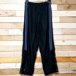 Men’s  Y2K Track Pants Black Dri-Star Side Stripe Zip Ankle Pockets